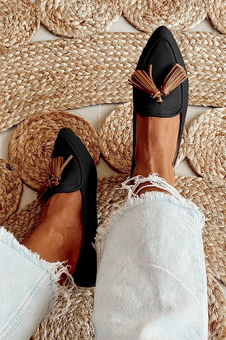 Emery | Tassel-Accent Pointed Loafers