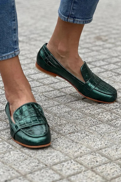 Giselle | Crocodile Texture Loafer