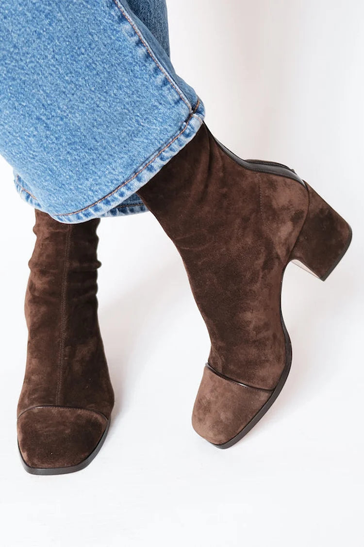 Gemma | Square-Toed Heeled Ankle Boots