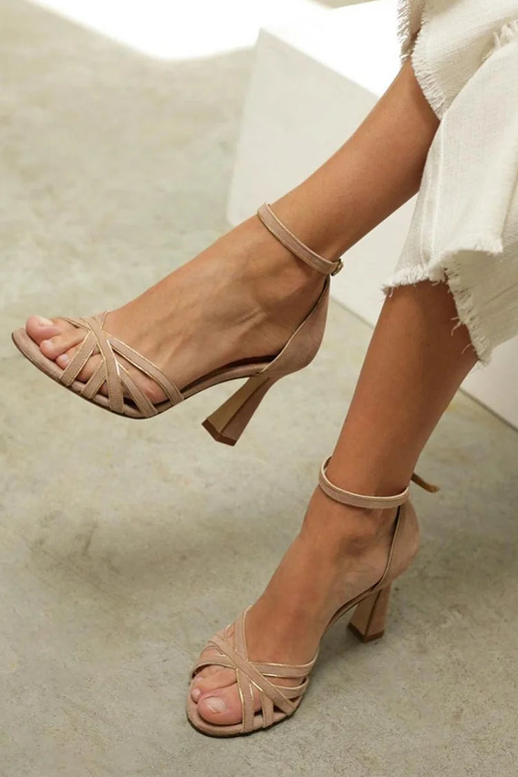 Heather | Stylish Strappy Mid-Heel Sandals