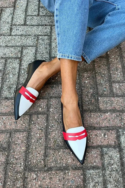 Desiree | Bi-Color Pointed Slippers