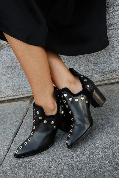 Giselle | Studded Ankle Boot Featuring a Wide Heel