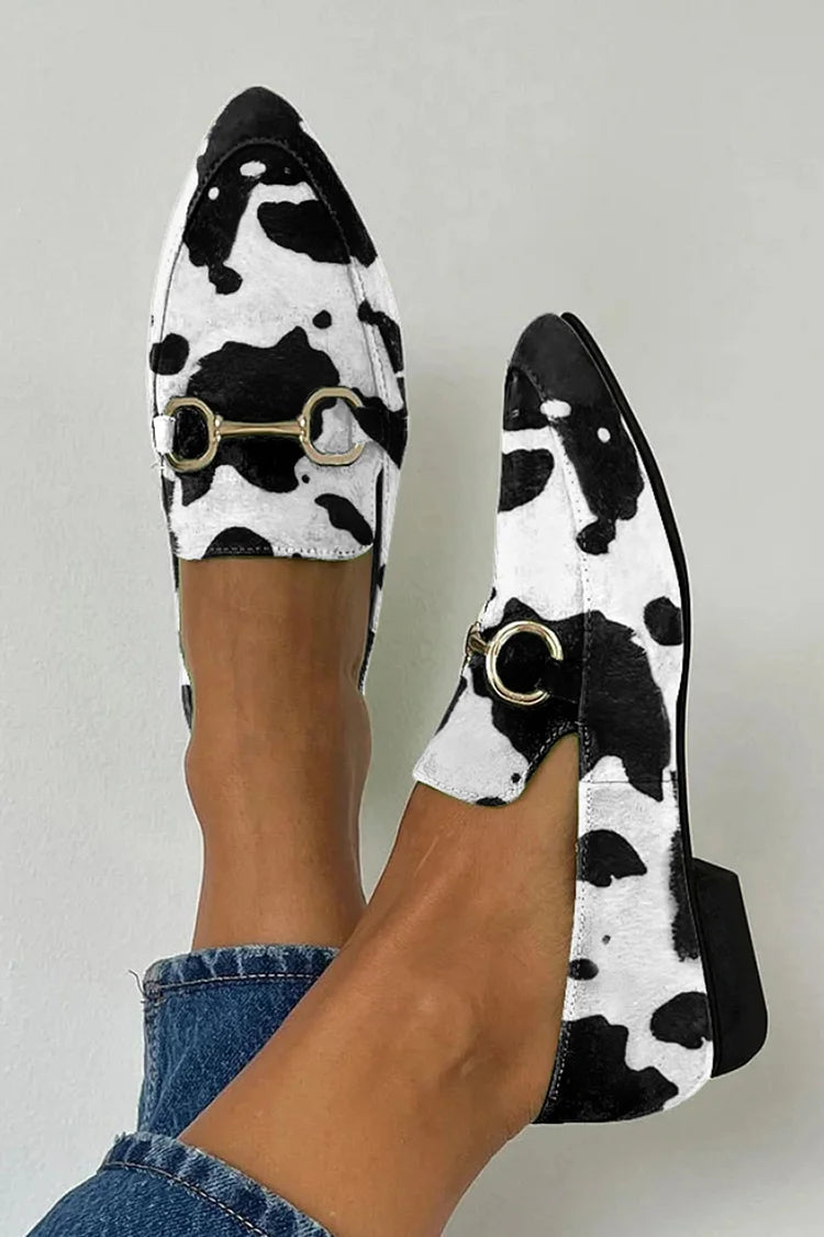 Hazel | Buckled Printed Loafers