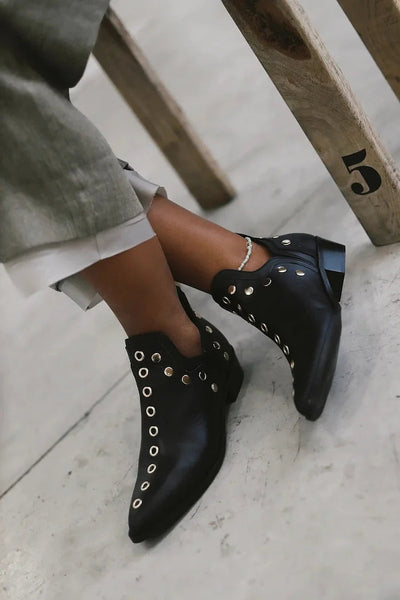 Brenda | Studded Pointed-Toe Ankle Boot