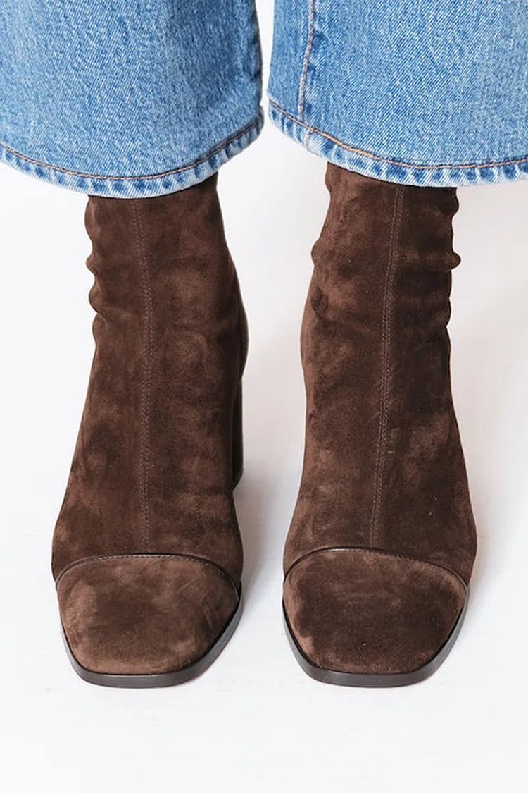 Gemma | Square-Toed Heeled Ankle Boots