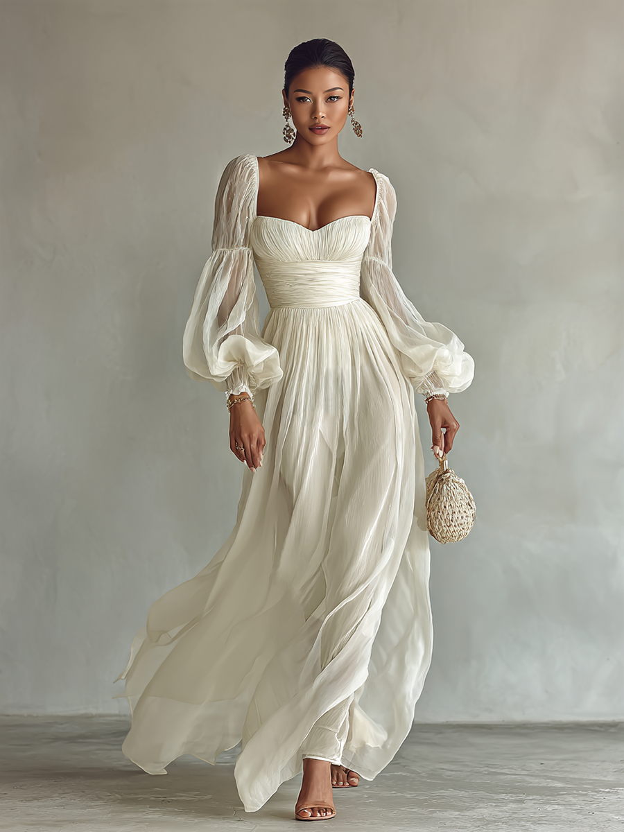 Beatrice | Square Neck Chiffon Maxi