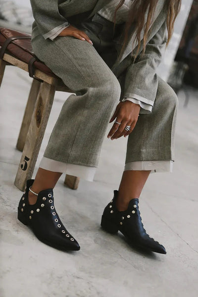 Brenda | Studded Pointed-Toe Ankle Boot