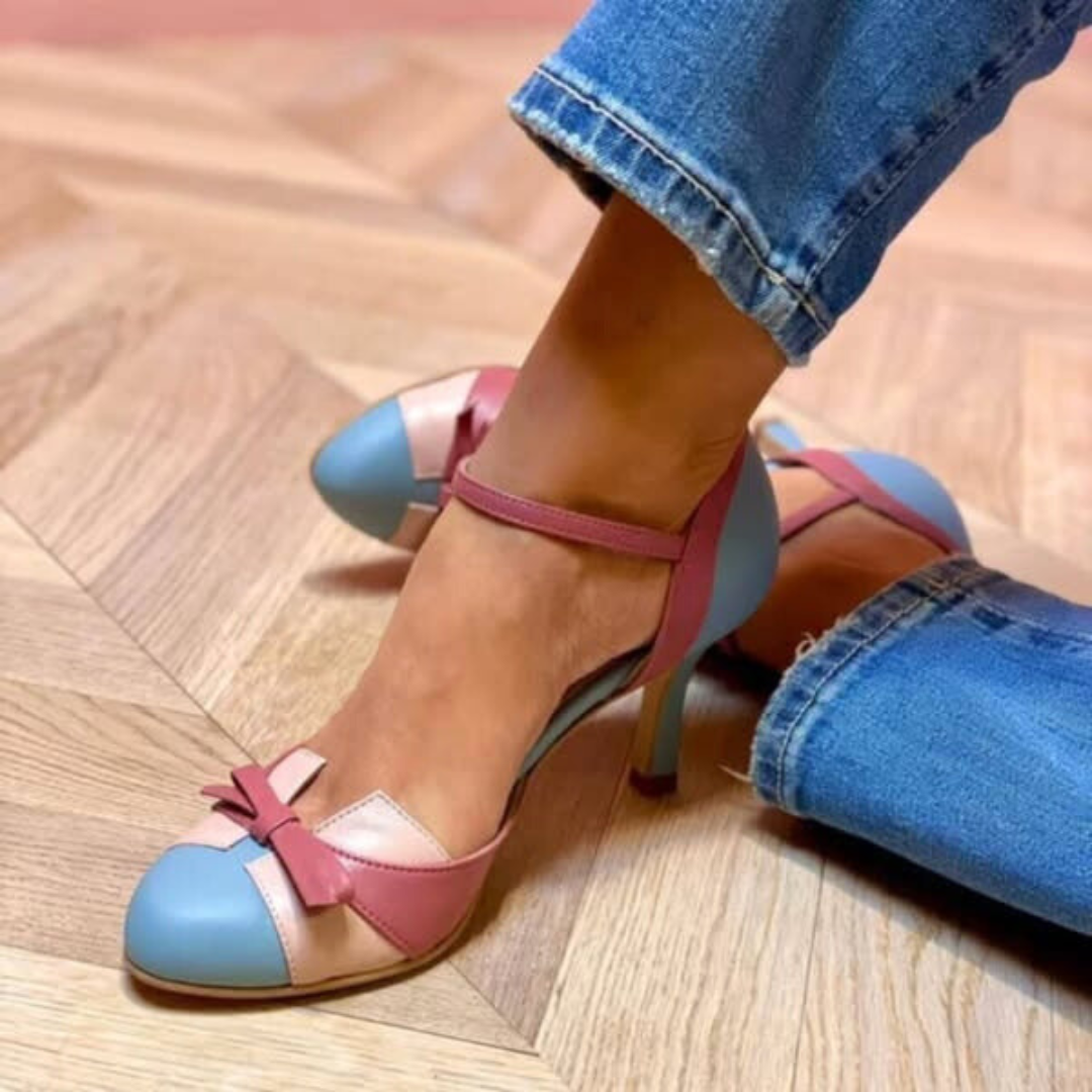 Chloe | Two-Tone Block Heel Pumps