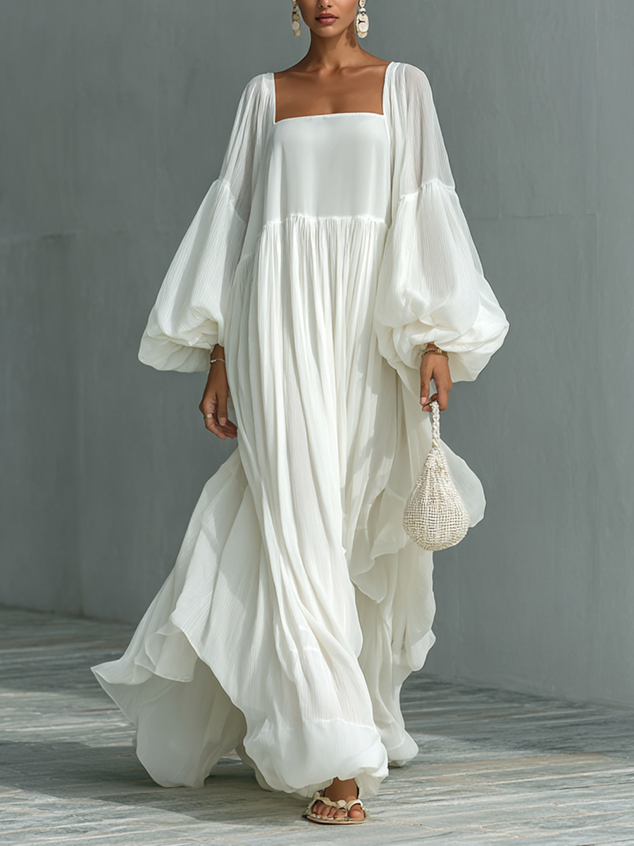 Josephine | Pleated Lantern Sleeve Maxi