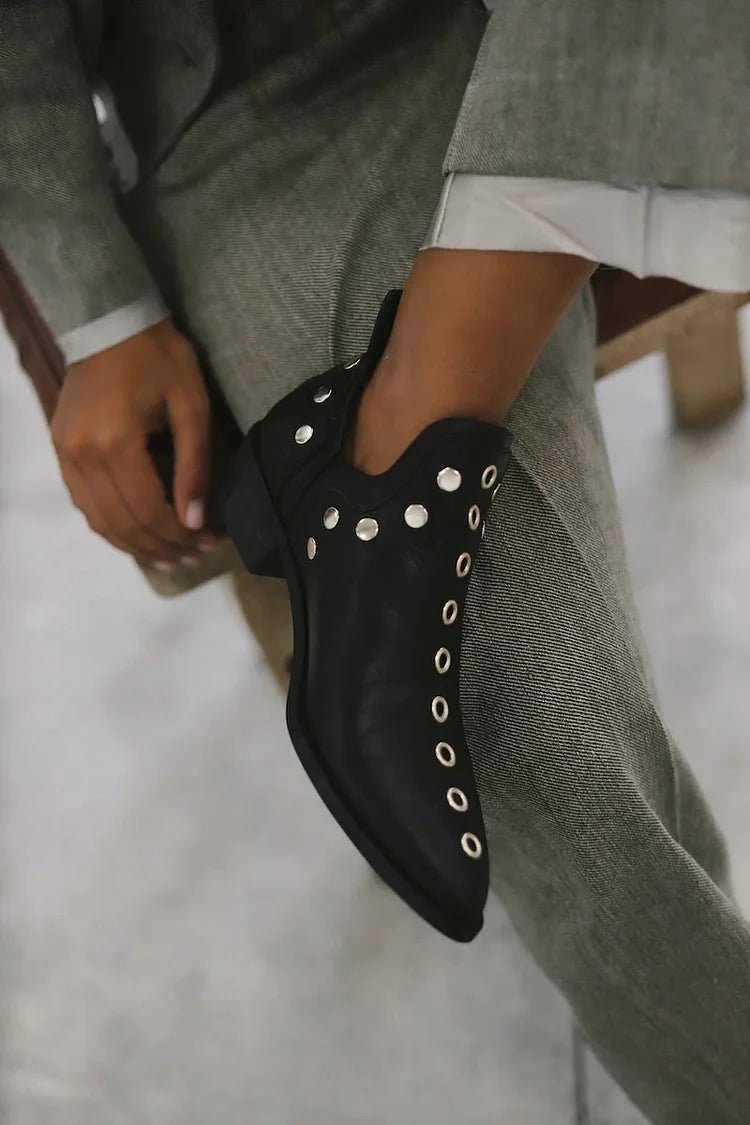 Brenda | Studded Pointed-Toe Ankle Boot