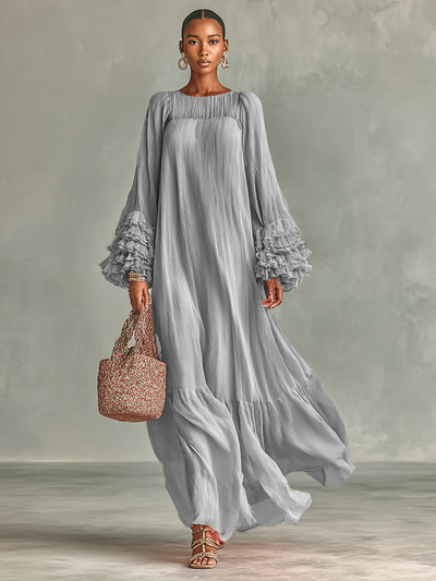 Harriet | Pleated Chiffon Maxi Dress