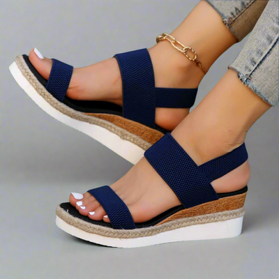 Alessia | Black Elevated Platform Sandals