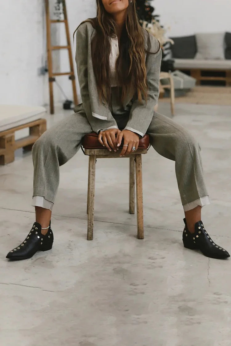Brenda | Studded Pointed-Toe Ankle Boot