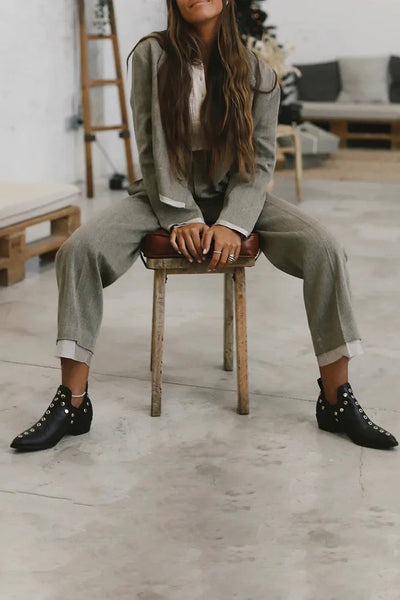 Brenda | Studded Pointed-Toe Ankle Boot