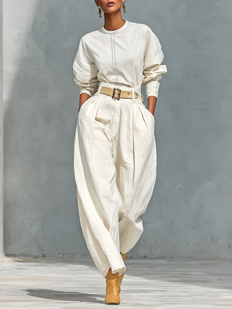 Lucille | Cotton-Linen Wide Leg Set