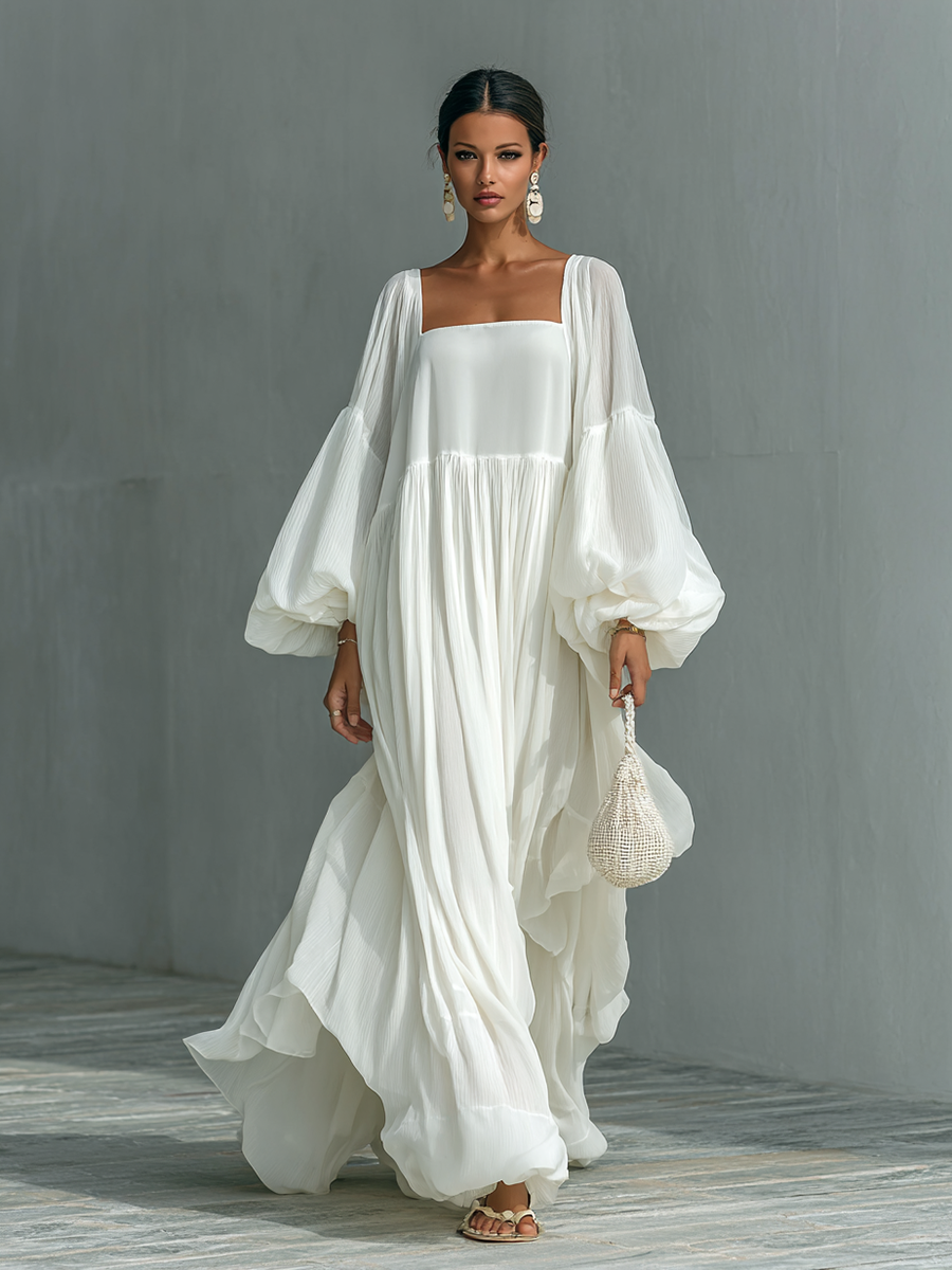 Josephine | Pleated Lantern Sleeve Maxi