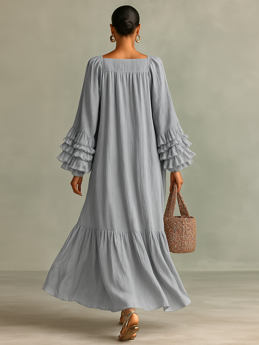 Harriet | Pleated Chiffon Maxi Dress