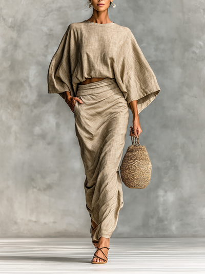 Agatha | Batwing Sleeve Skirt Set