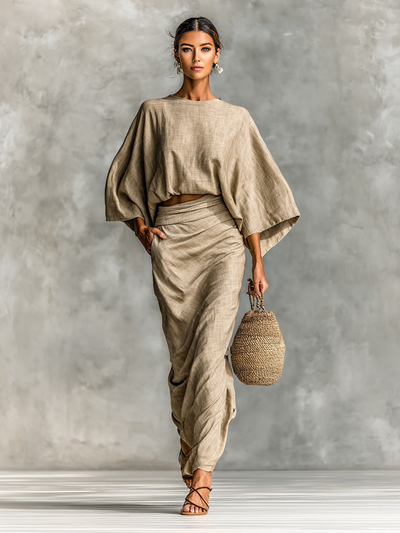 Agatha | Batwing Sleeve Skirt Set