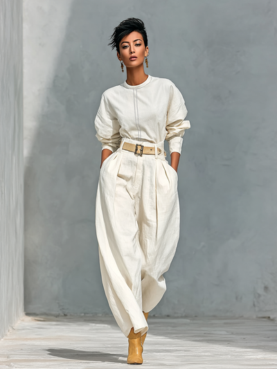 Lucille | Cotton-Linen Wide Leg Set