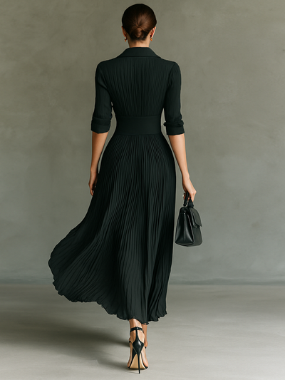 Ethel | Pleated Long Sleeve Maxi