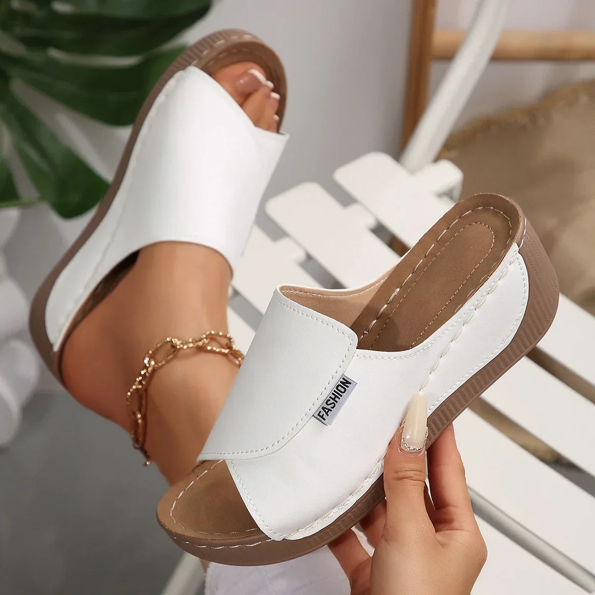 "Selene | Orthopedic Wedge Heel Sandals™" can be rewritten as "Selene | Comfort-Focused Wedge Heel Sandals™".