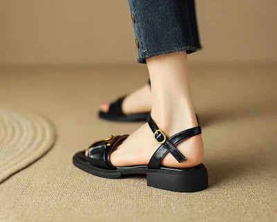 Amara | Buckle-Detail Flat Sandals™
