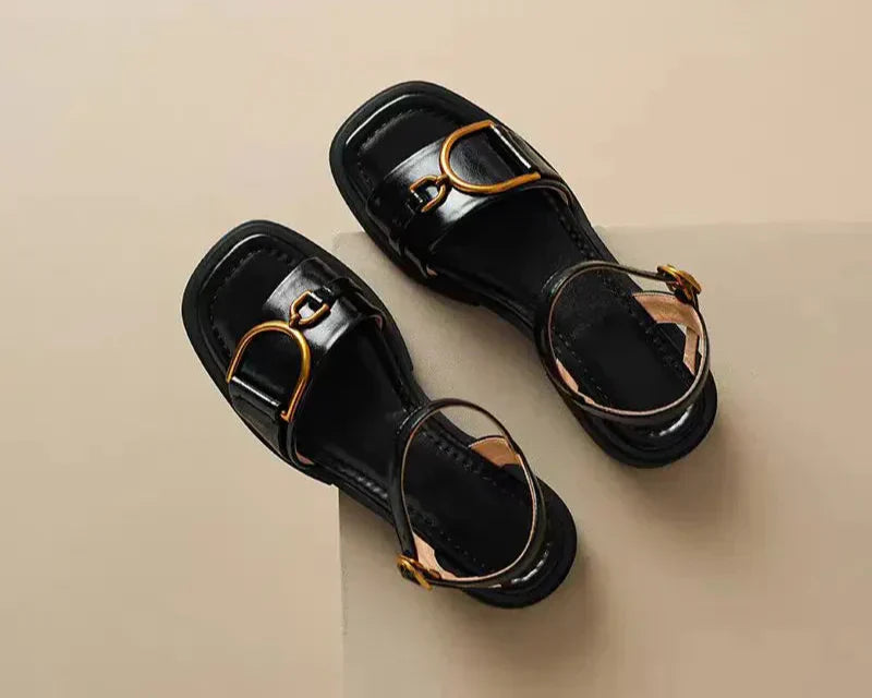 Amara | Buckle-Detail Flat Sandals™