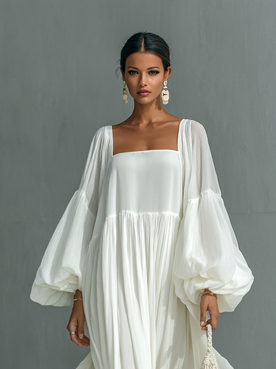 Josephine | Pleated Lantern Sleeve Maxi
