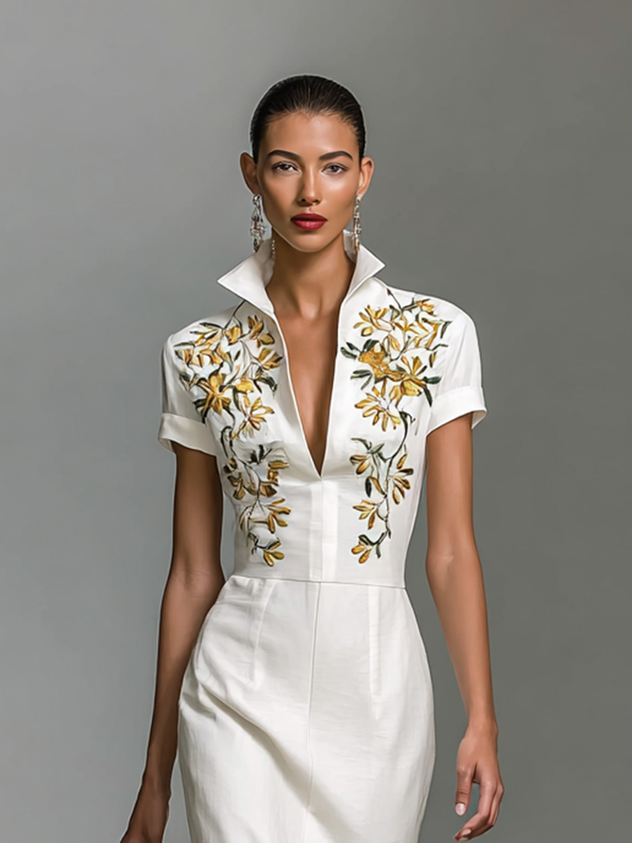 Alina | Embroidered Midi Dress