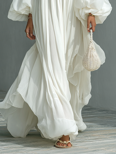 Josephine | Pleated Lantern Sleeve Maxi