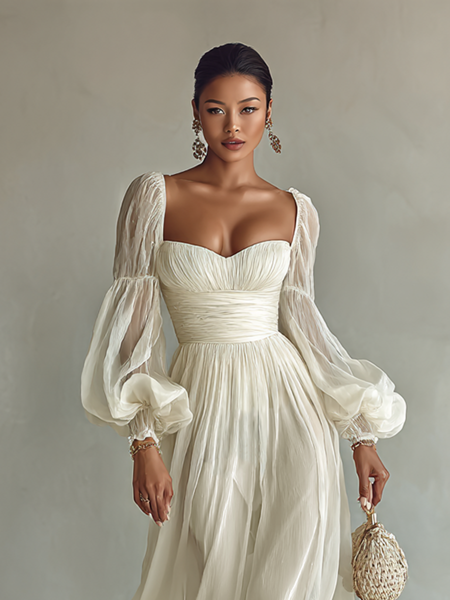 Beatrice | Square Neck Chiffon Maxi