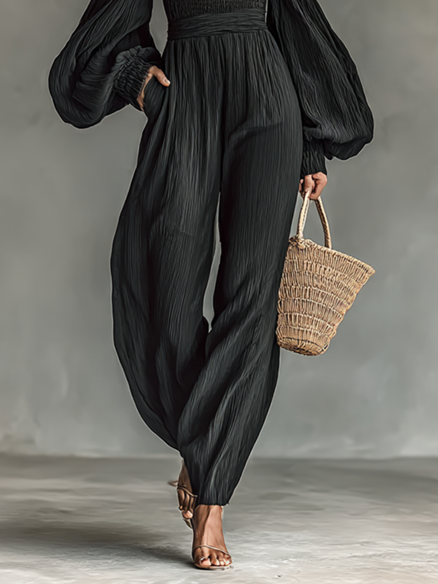 Margaret | Off-Shoulder Pleated Jumpsuit