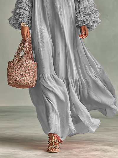 Harriet | Pleated Chiffon Maxi Dress