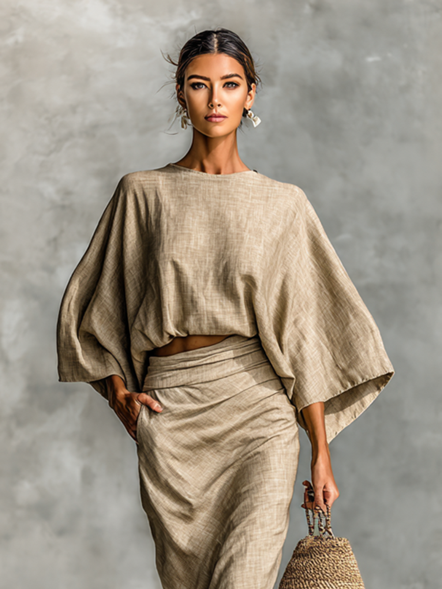 Agatha | Batwing Sleeve Skirt Set