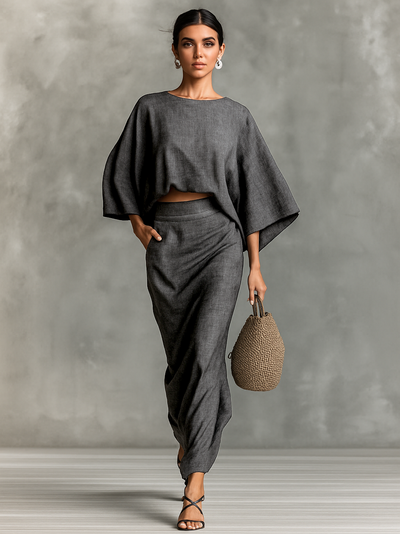 Agatha | Batwing Sleeve Skirt Set